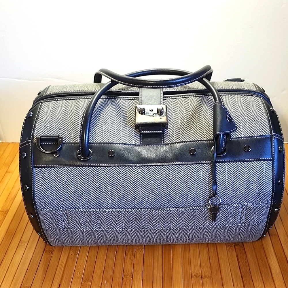 Samsonite Black Label Herringbone Structured Duffel Travel Bag
